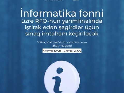 RFO-nun yarımfinalında iştirak üçün sınaq imtahanı keçiriləcək