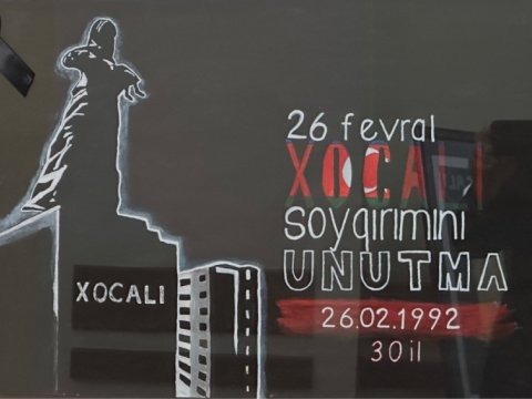 Xocalı soyqırımı UNEC tələbələrinin rəsmlərində...
