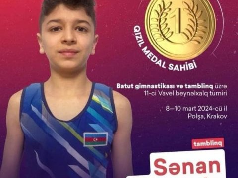Azərbaycanlı şagird tamblinq üzrə qızıl medal qazanıb