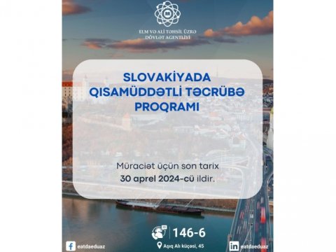 Slovakiyada qısamüddətli təcrübə proqramı