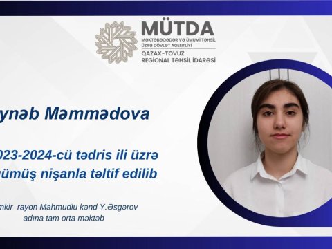 Qazax-Tovuz RTİ üzrə gümüş nişanlı MƏZUN