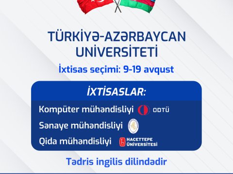 Türkiyə-Azərbaycan Universiteti tələbə qəbulu elan edir