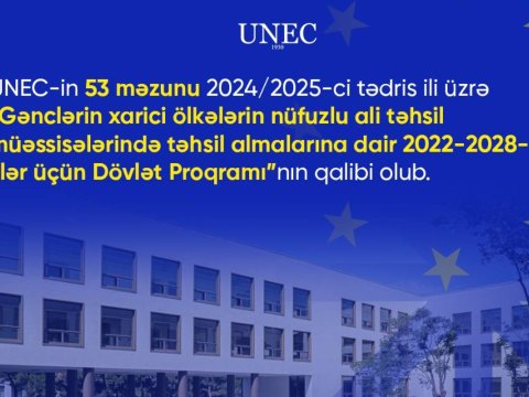 UNEC-in 53 məzunu Dövlət Proqramının qalibi olub
