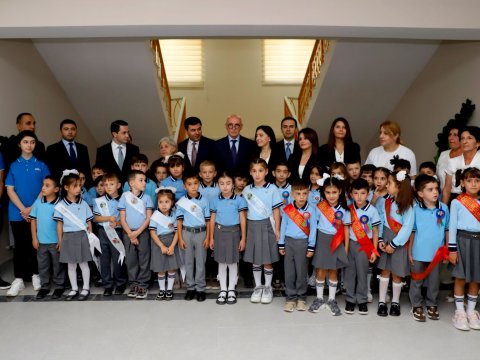 Nazir müavini Firudin Qurbanov Xaçmazda məktəb açılışlarında