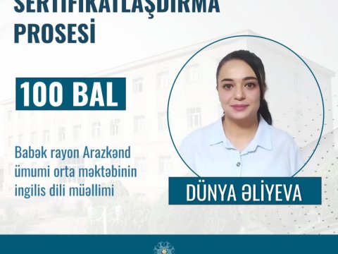 O, sertifikasiyadan 100 bal TOPLADI