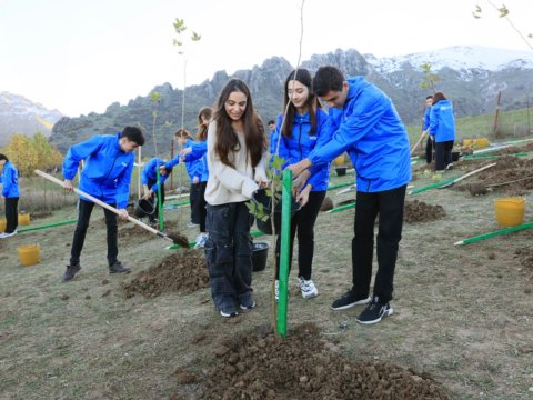 Leyla Əliyeva Lerikdə ağacəkmə aksiyasında iştirak edib