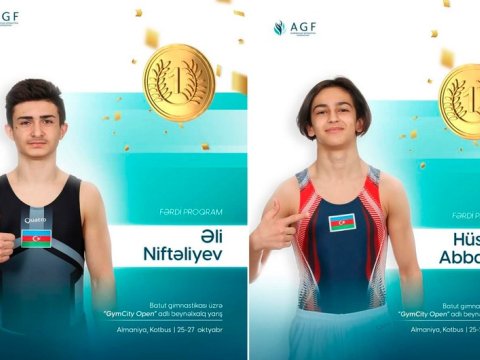 Azərbaycan gimnastları Almaniyada iki qızıl medal qazanıblar