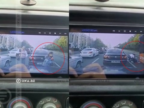 Bakıda avtobus uşağı vurdu -&nbsp;VİDEO