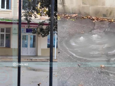 Bakıda məktəbin qarşısında ANTİSANİTAR vəziyyət hökm sürür