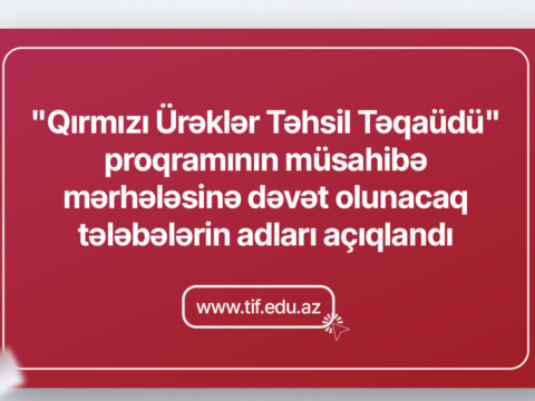 &ldquo;Qırmızı Ürəklər Təhsil Təqaüdü&rdquo; proqramının müsahibə mərhələsinə dəvət olunacaq tələbələrin adları açıqlandı
