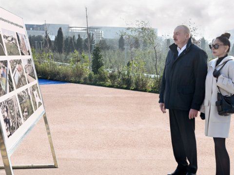 Bakıda yeni park: Prezident və xanımı açılışda -&nbsp;FOTOLAR