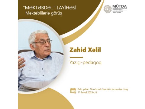 Uşaq ədəbiyyatının tanınmış nümayəndəsi məktəblilərlə görüşəcək