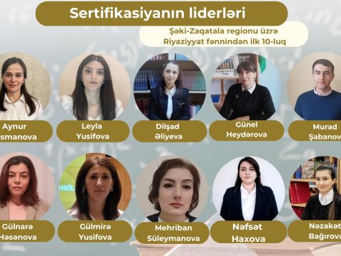 Şəki-Zaqatala regionu üzrə “Sertifikasiyanın liderləri”- Riyaziyyat fənnindən ilk 10-luq