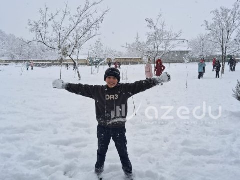 Uşaqların gözlərində xoşbəxtlik, əllərində qar: Şəki-Zaqatala bölgəsindən FOTOSESSİYA