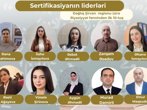 Dağlıq Şirvan regionu üzrə “Sertifikasiyanın liderləri”- Riyaziyyat fənnindən ilk 10-luq