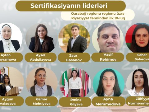 Qarabağ regionu üzrə “Sertifikasiyanın liderləri”- Riyaziyyat fənni üzrə ilk 10-luq