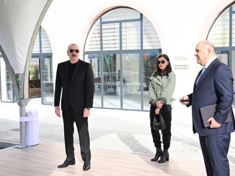 İlham Əliyev Sarıcalı kəndinə səfərindən&nbsp;görüntülər paylaşıb