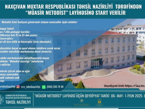 Naxçıvanda &ldquo;Müasir metodist&rdquo; layihəsinə start verilir