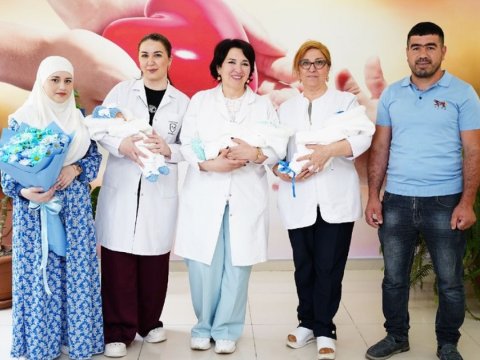 Qubada 12 il övladı olmayan qadın üçəm dünyaya gətirdi -&nbsp;FOTO