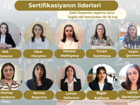 Şəki-Zaqatala regionu üzrə “Sertifikasiyanın liderləri”- İngilis dili fənni üzrə ilk 10-luq