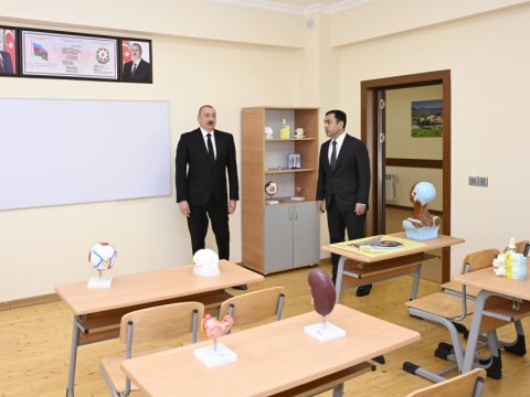 Prezident İsmayıllıda liseyin AÇILIŞINDA - FOTOLAR