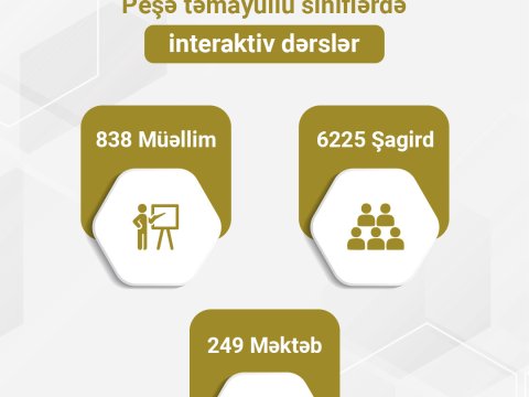 Peşə təmayüllü siniflərdə təhsil alan şagirdlərə interaktiv dərslər keçirilib