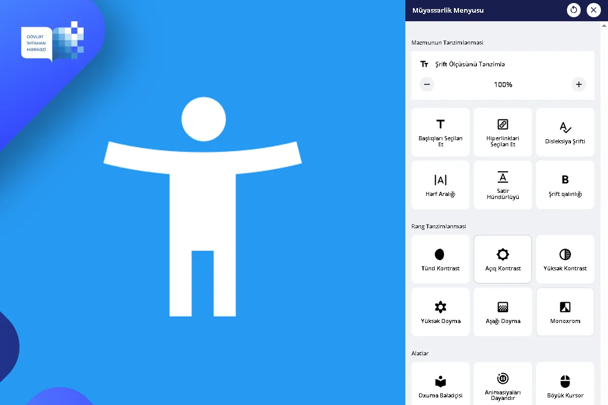 DİM-in saytında bu şəxslər üçün müyəssərlik təmin olunub