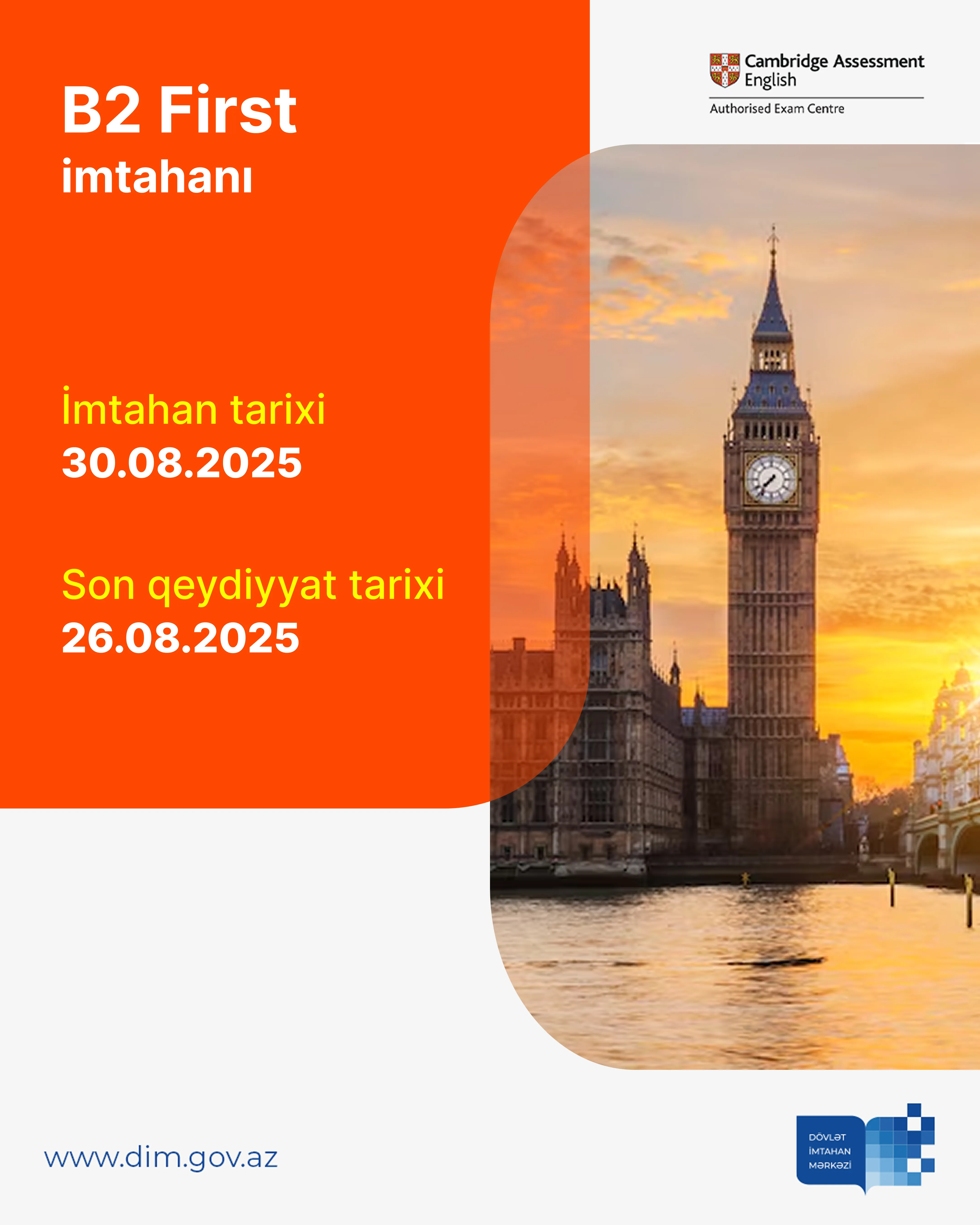 Kembric kvalifikasiyası imtahanı üçün qeydiyyat elan edilir