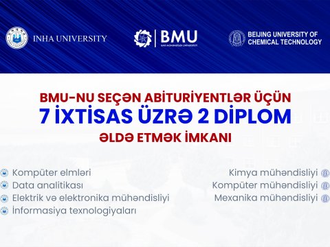 BMU-nu seçən abituriyentlər üçün 7 ixtisas üzrə 2 diplom əldə etmək imkanı