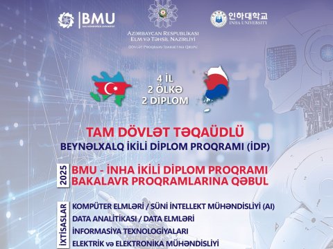 BMU-İNHA İDP üzrə qəbul planı 96 faiz dolub