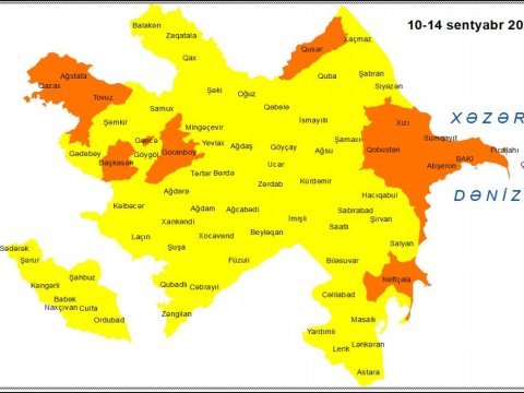 Küləkli hava şəraiti ilə bağlı sarı və narıncı xəbərdarlıq verilib