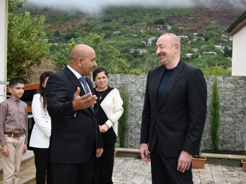 İlham Əliyevin qonaq olduğu evdən GÖRÜNTÜLƏR