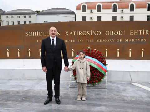 Prezident Gəncə terrorunda ailəsini itirən Nilayla görüşüb - FOTO