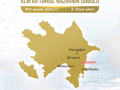 Elm və təhsil naziri Salyanda vətəndaşları qəbul edəcək