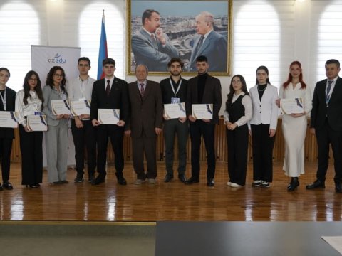 Odlar Yurdu Universitetinin "Brend tələbə"ləri mükafatlandırılıb - FOTOLAR