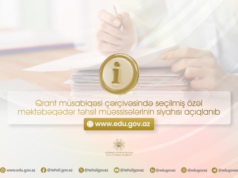 63 özəl bağça qrant müsabiqənin qalibi olub