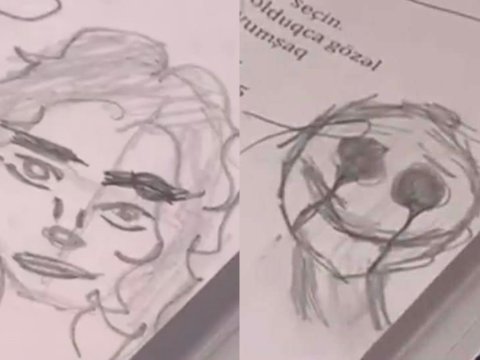 “Cin-şeytan görüntülərinə baxırmış” - 13 yaşlı qızın dəftərinə çəkdikləri