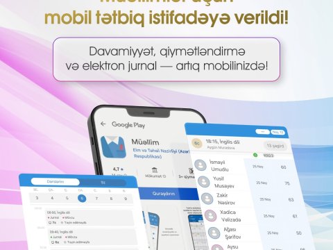 Müəllimlər üçün yeni mobil tətbiq istifadəyə verilib