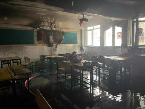 Alanya məktəbində yanğın: dərslər dayandı