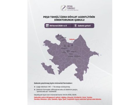 Agentlik sədri Qəbələdə vətəndaşların müraciətlərini dinləyəcək