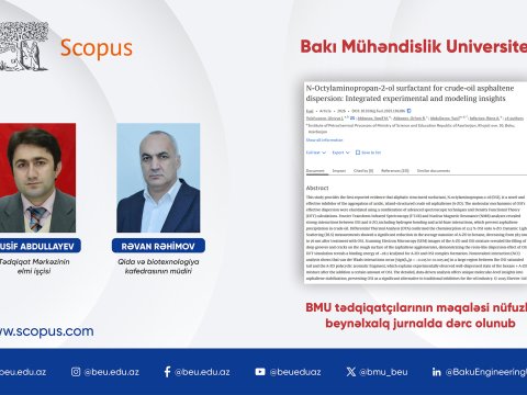BMU alimlərinin məqaləsi Q1 kateqoriyalı beynəlxalq jurnalda