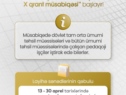 X&nbsp;qrant müsabiqəsinə sənəd qəbulu başlayır