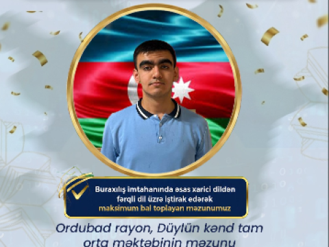 Naxçıvanın növbəti məktəblisindən 300 ballıq&nbsp;NƏTİCƏ
