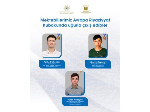 Məktəblilərimiz Avropa Riyaziyyat Kubokunda uğurla çıxış ediblər