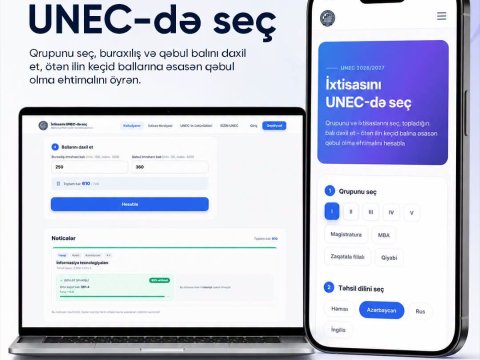 UNEC universitetə qəbul şansını hesablayan kalkulyator istifadəyə verib
