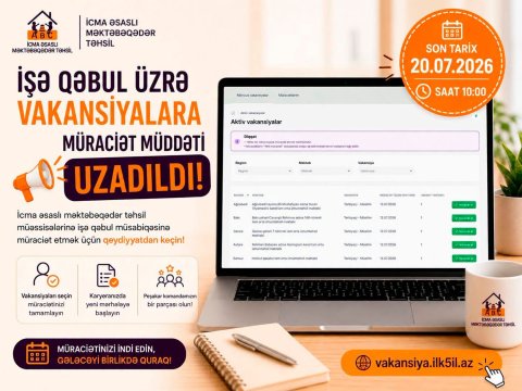 Bağça müəllimləri üçün vakansiya seçiminin vaxtı uzadılıb