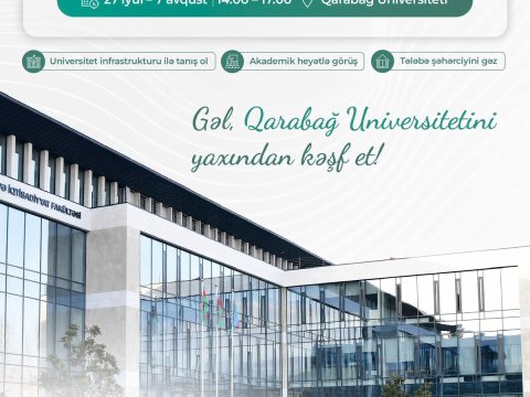 Qarabağ Universiteti abituriyentlər üçün Açıq Qapı Günləri keçirəcək