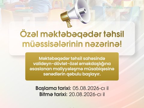 Özəl bağçalar üçün dövlət dəstəyi müsabiqəsi start götürür