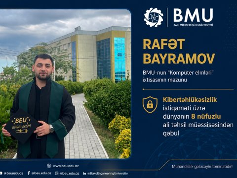 BMU məzunu dünyanın 8 nüfuzlu universitetindən qəbul alıb