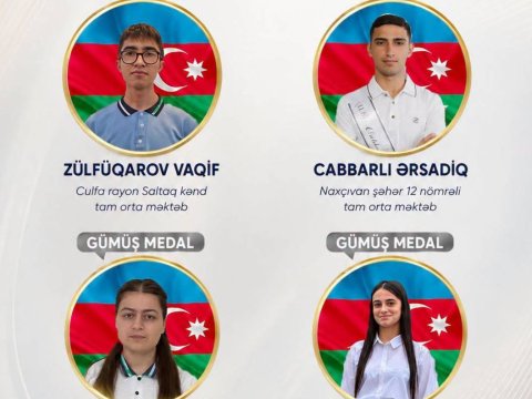 Naxçıvanın 4 məzunu qızıl və gümüş nişanla təltif olunub